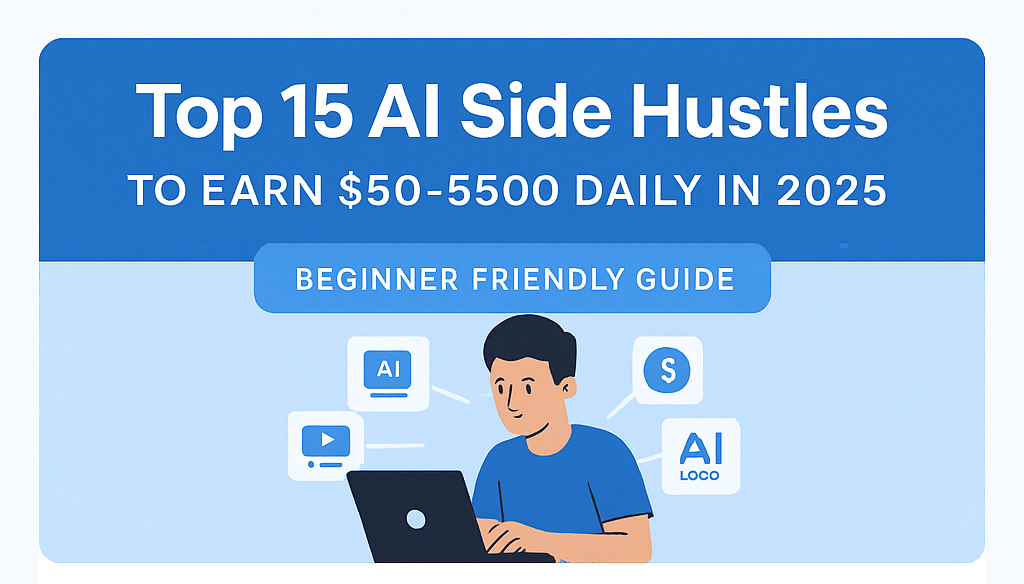 Top 15 AI Side Hustles to Earn $50–$500 Daily in 2025 (Beginner Friendly Guide)